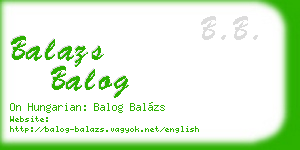 balazs balog business card
